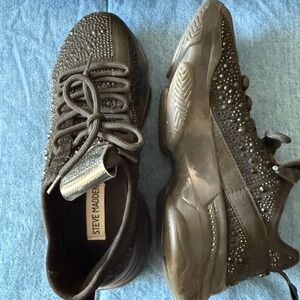 Steve Madden Black Rhinestone Sneakers